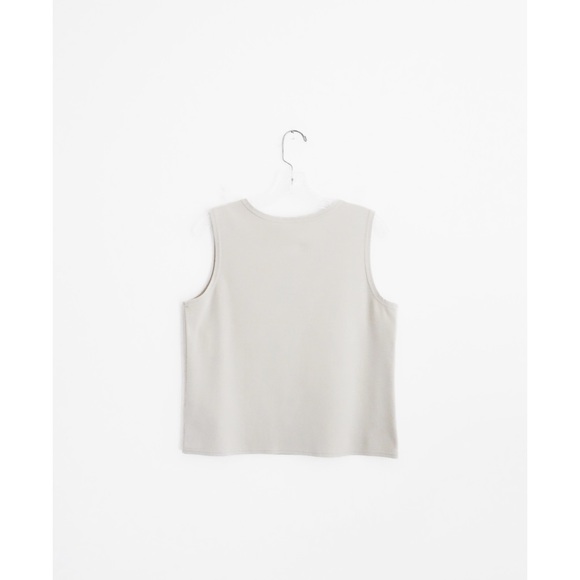 Vtg 90s 00s Y2K Yeohlee Greige Tank Top + Open Front Cardigan Twinset est. Large - Picture 4 of 5